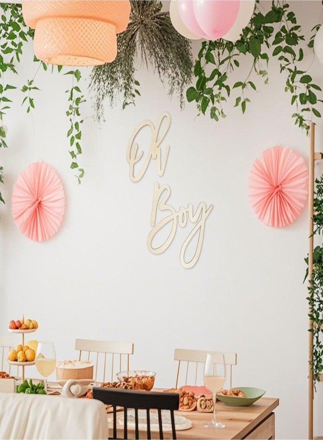 JTRF Oh Boy Sign - Wood Color | Perfect for Baby Showers, Gender Reveal Parties, Baby's 1st Birthday, and Photo Backdrops | Boy Decorations and Party Background - Image 2